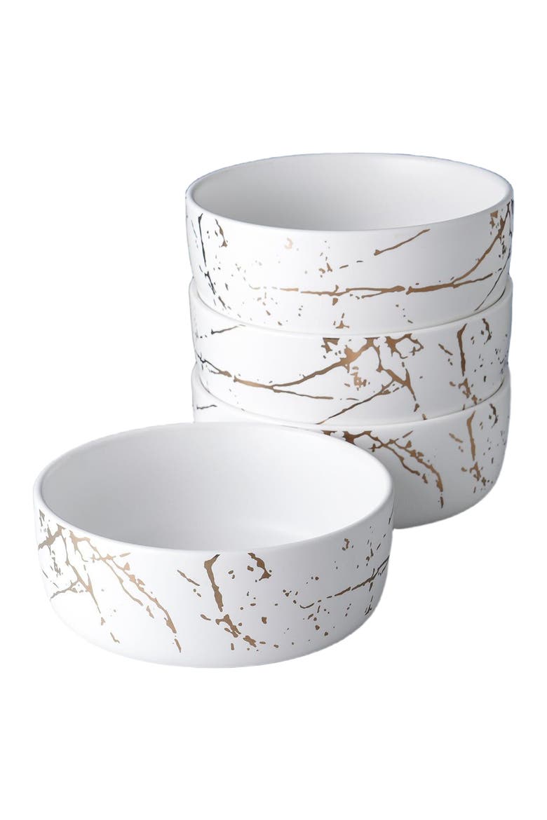 Zora Porcelain 16-Piece Dinnerware Set, Alternate, color, White