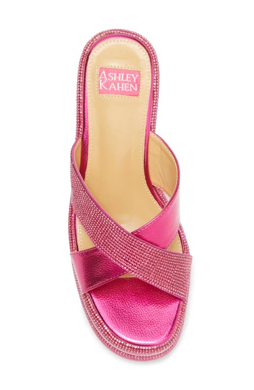 Ashley Kahen Carnival Wedge Sandal In Fuchsia Multi
