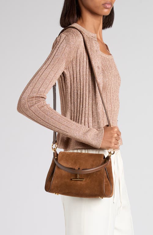 Tom Ford Small Tara Suede Shoulder Bag In Brown