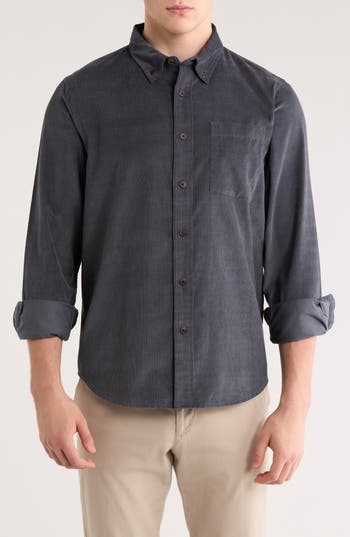 14th & Union Corduroy Button-down Shirt In Gray