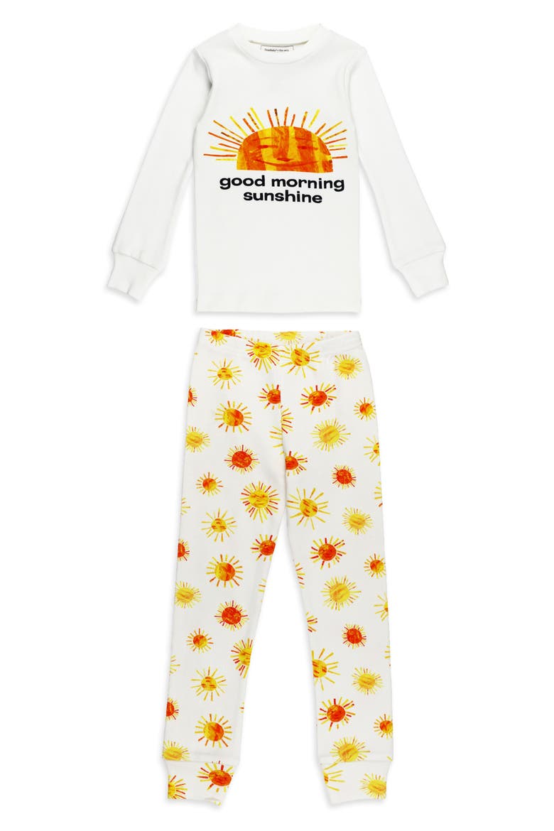 x 'The Very Hungry Caterpillar™' Kids' Fitted Organic Cotton Two-Piece Pajamas, Main, color, SUNNY DAY