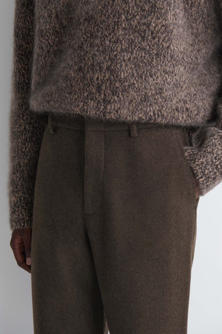 Double-faced Wool-blend Straight-leg Pants, Alternate, color, ESPRESSO