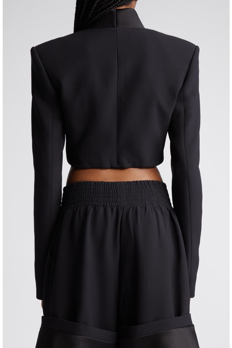 The Mya Wool Blend Crop Tuxedo Jacket, Alternate, color, BLACK