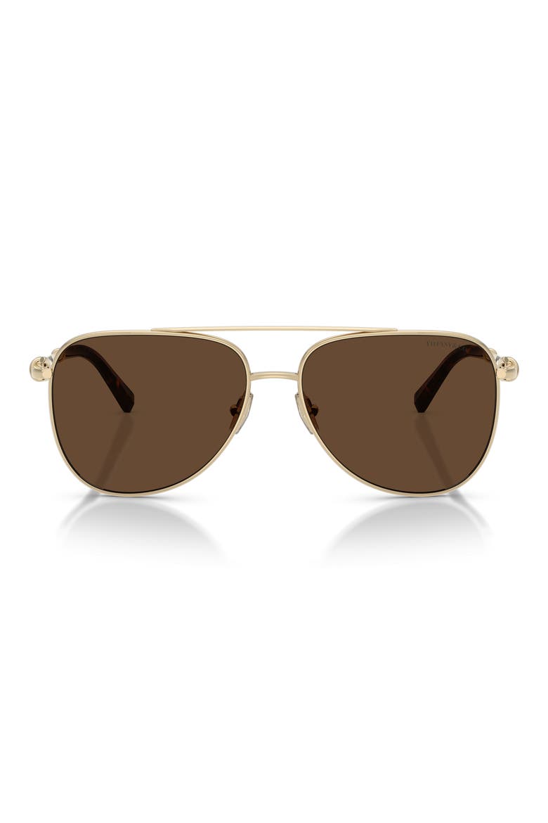 59mm Pilot Sunglasses, Main, color, PALE GOLD / LIGHT BROWN