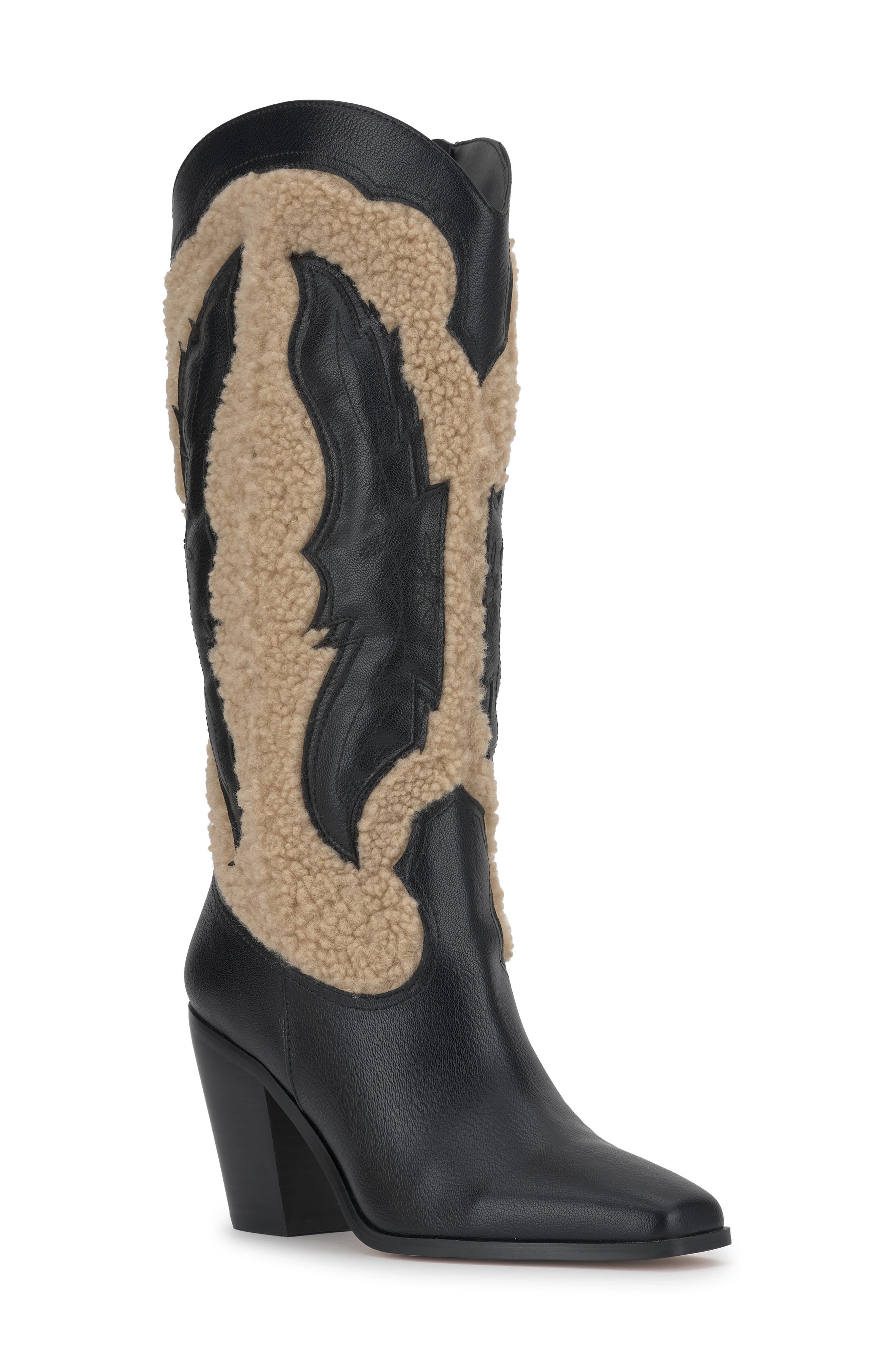 Raevini Western Boot, Main, color, BLACK/ NATURAL