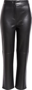 Max Mara Edgard Faux Leather Straight Leg Crop Pants
