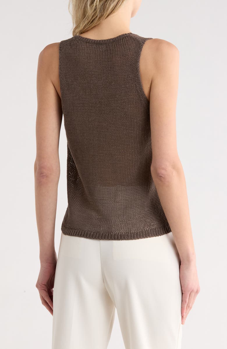 Vince Beachy Linen Open Stitch Tank, Alternate, color, Desert Wind