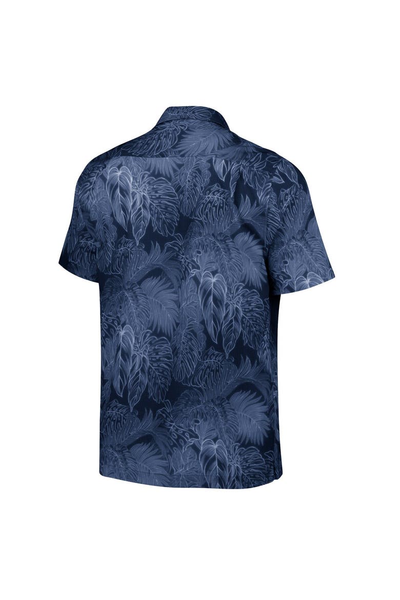 Men's Tommy Bahama Navy Michigan Wolverines Coast Luminescent Fronds IslandZone Button-Up Camp Shirt, Alternate, color, Navy