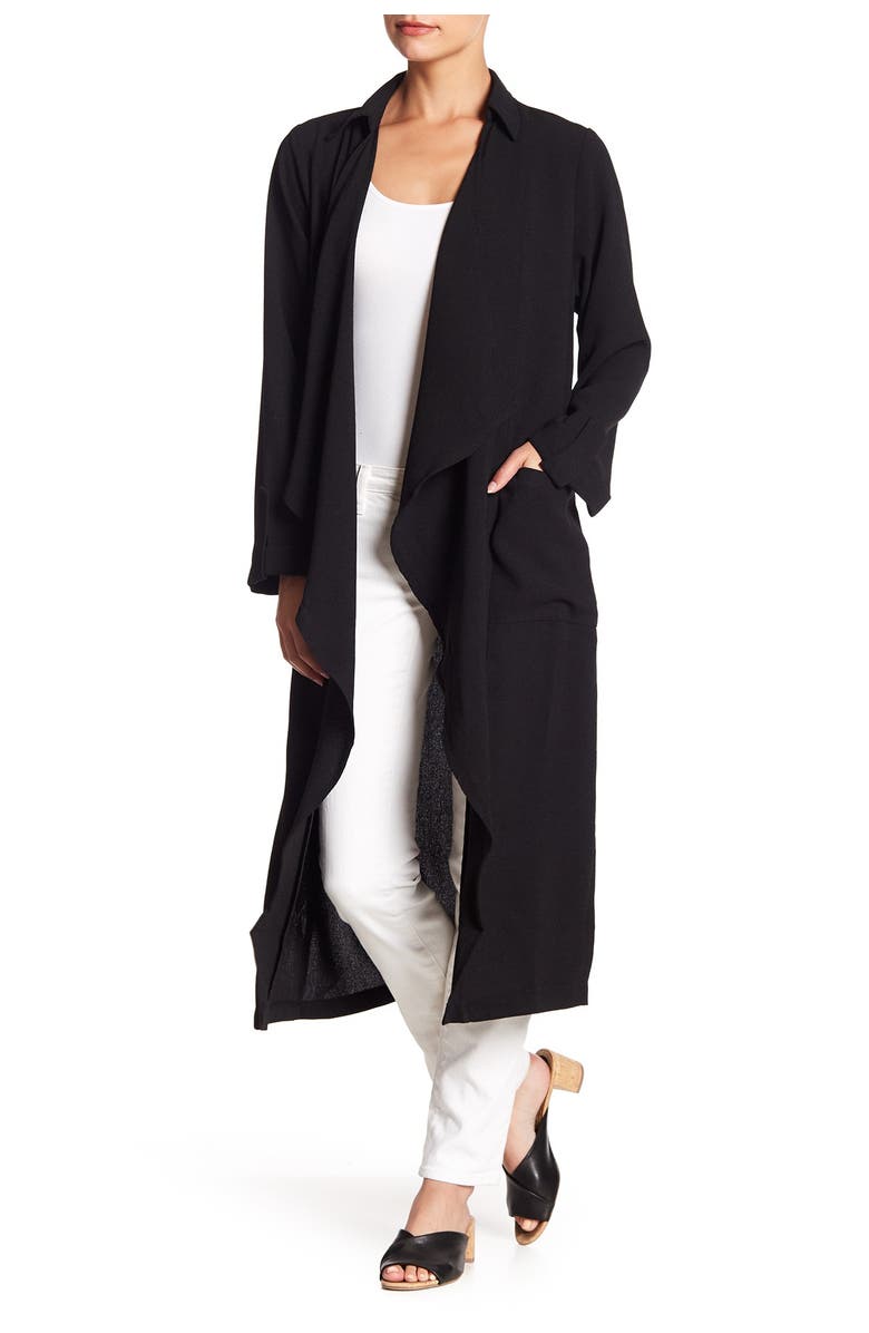 Lush Draped Open Front Trench Duster, Main, color, 