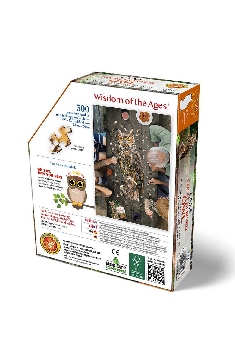 Madd Capp I Am Great Horned Owl 300 Piece Puzzle, Alternate, color, Multicolored
