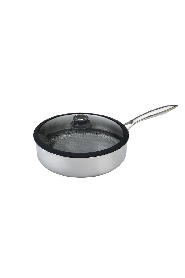 Black Cube Hybrid Quick Release 3-Quart Saute Pan w/Lid, 9.5-Inch, Alternate, color, Silver
