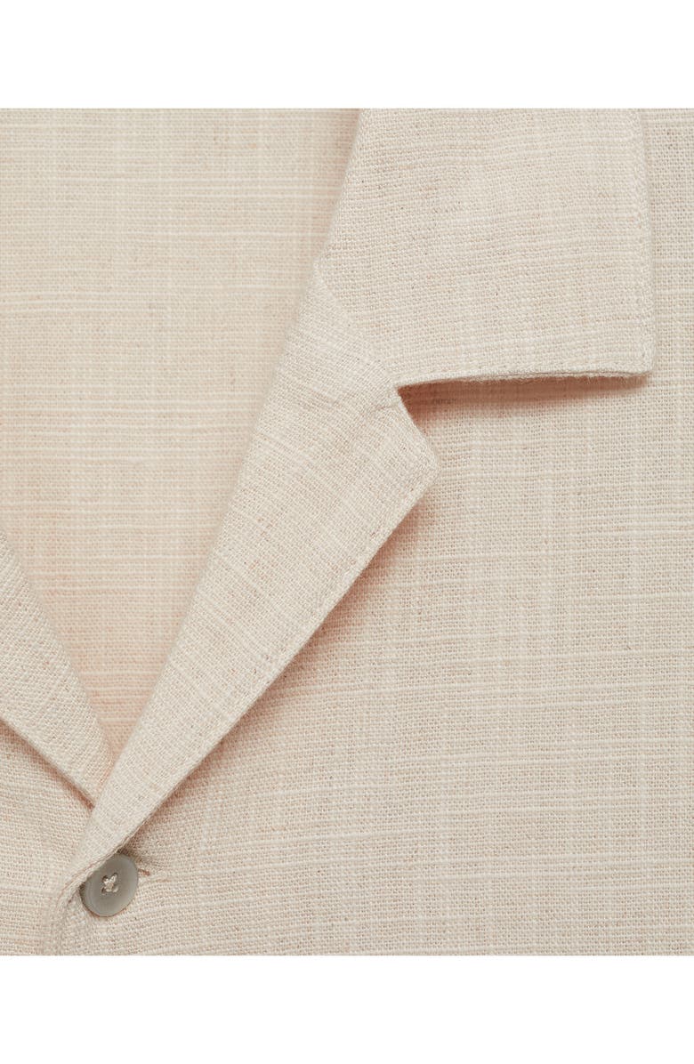 MANGO Cotton & linen Camp Shirt, Alternate, color,