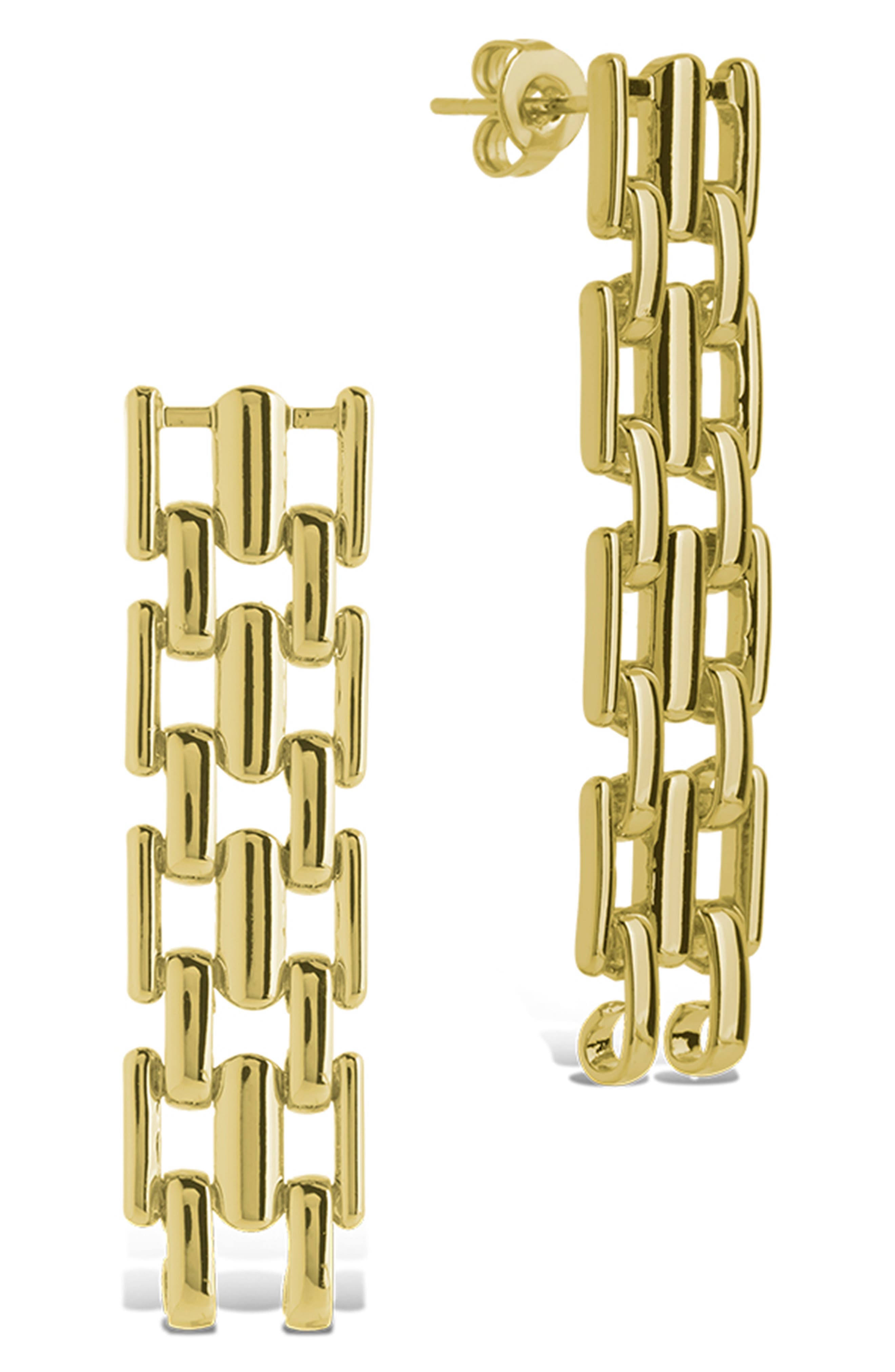 Sterling Forever Emily Woven Chain Linear Drop Earrings