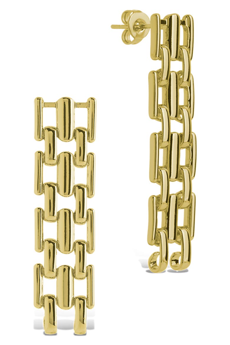 Emily Woven Chain Linear Drop Earrings, Main, color, GOLD