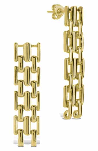 Emily Woven Chain Linear Drop Earrings