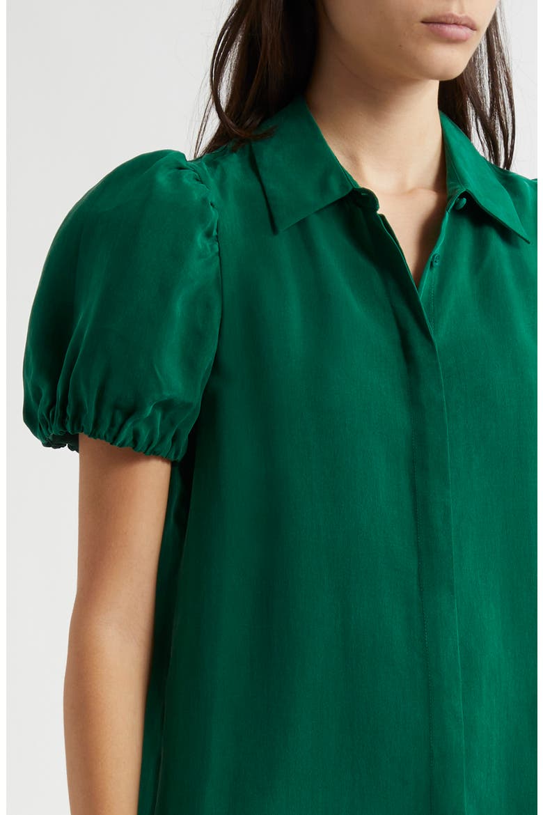 Jem Puff Sleeve Mini Shirtdress, Alternate, color, FOREST GREEN