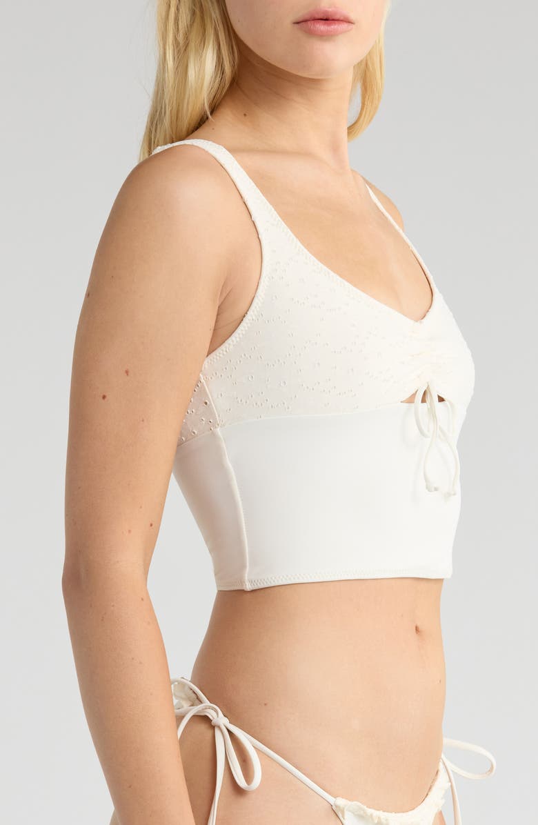PacSun Ramona Eyelet Tankini, Alternate, color, Gardenia