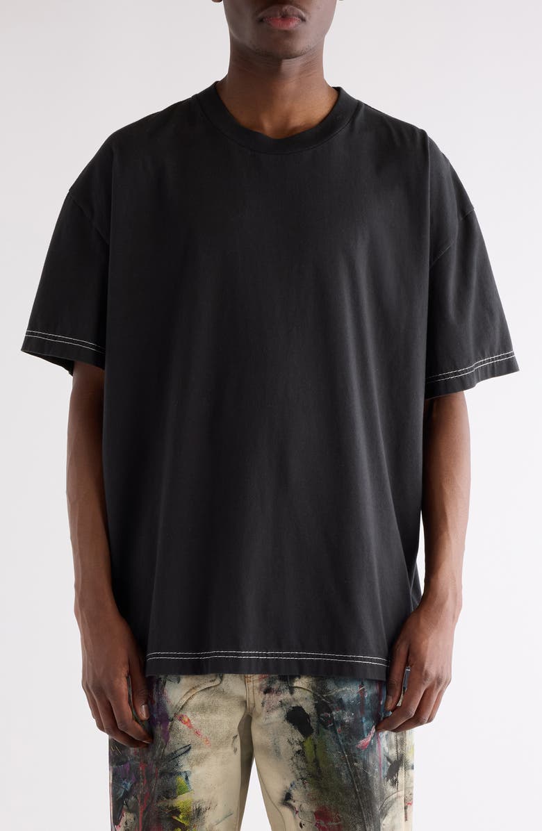 Acne Studios Eresa U Autograph Logo Embroidered T-Shirt, Main, color, Faded Black