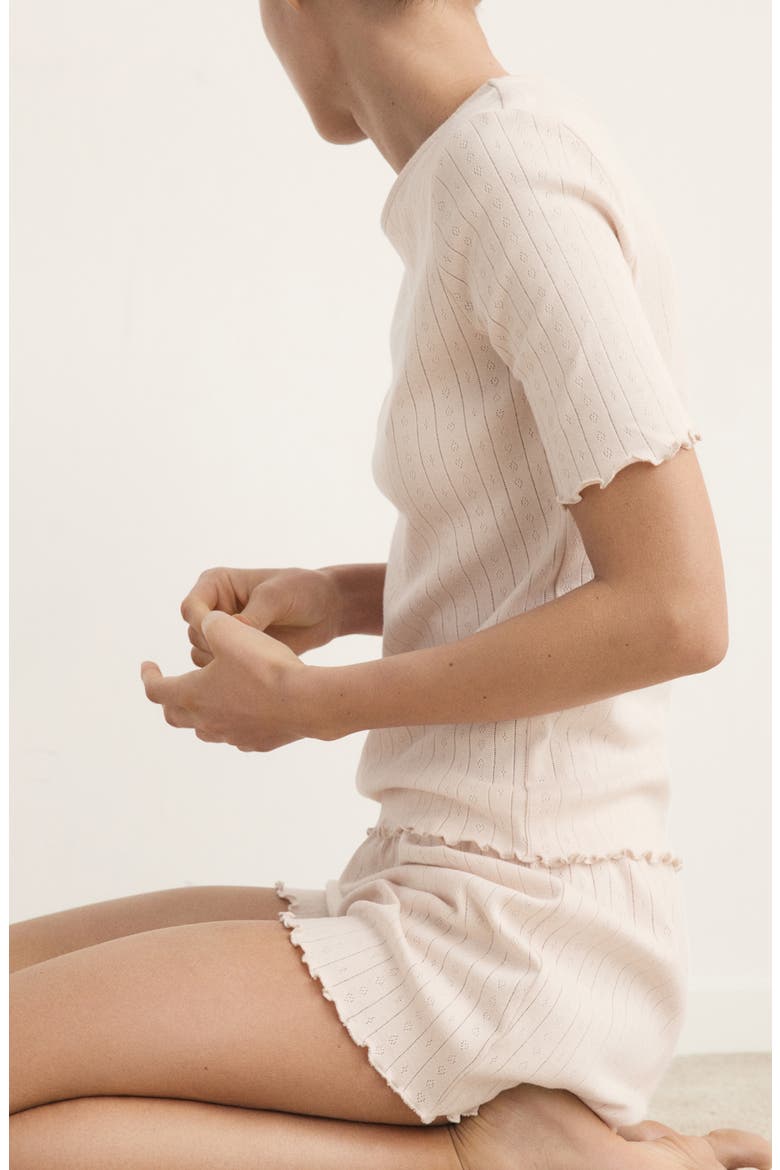 Cotton Pointelle Pajama Shorts, Alternate, color, PINK