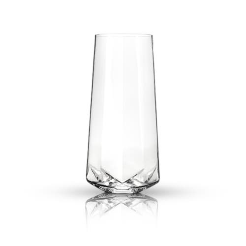 Viski Seneca Crystal Faceted Stemless Champagne Flutes Set Of 2 In Clear