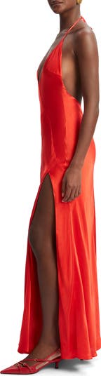 Yve Satin Halter Dress