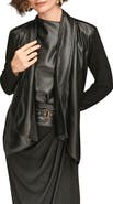 Donna Karan New York Flyaway Faux Leather & Knit Jacket