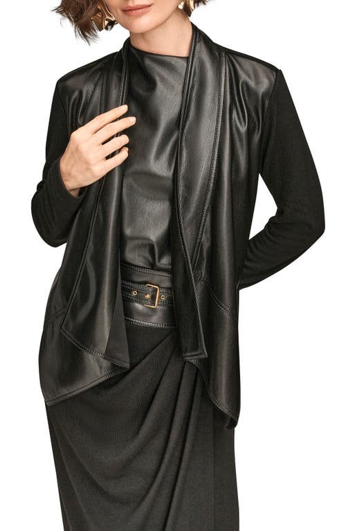 Donna Karan New York Flyaway Faux Leather & Knit Jacket In Multi