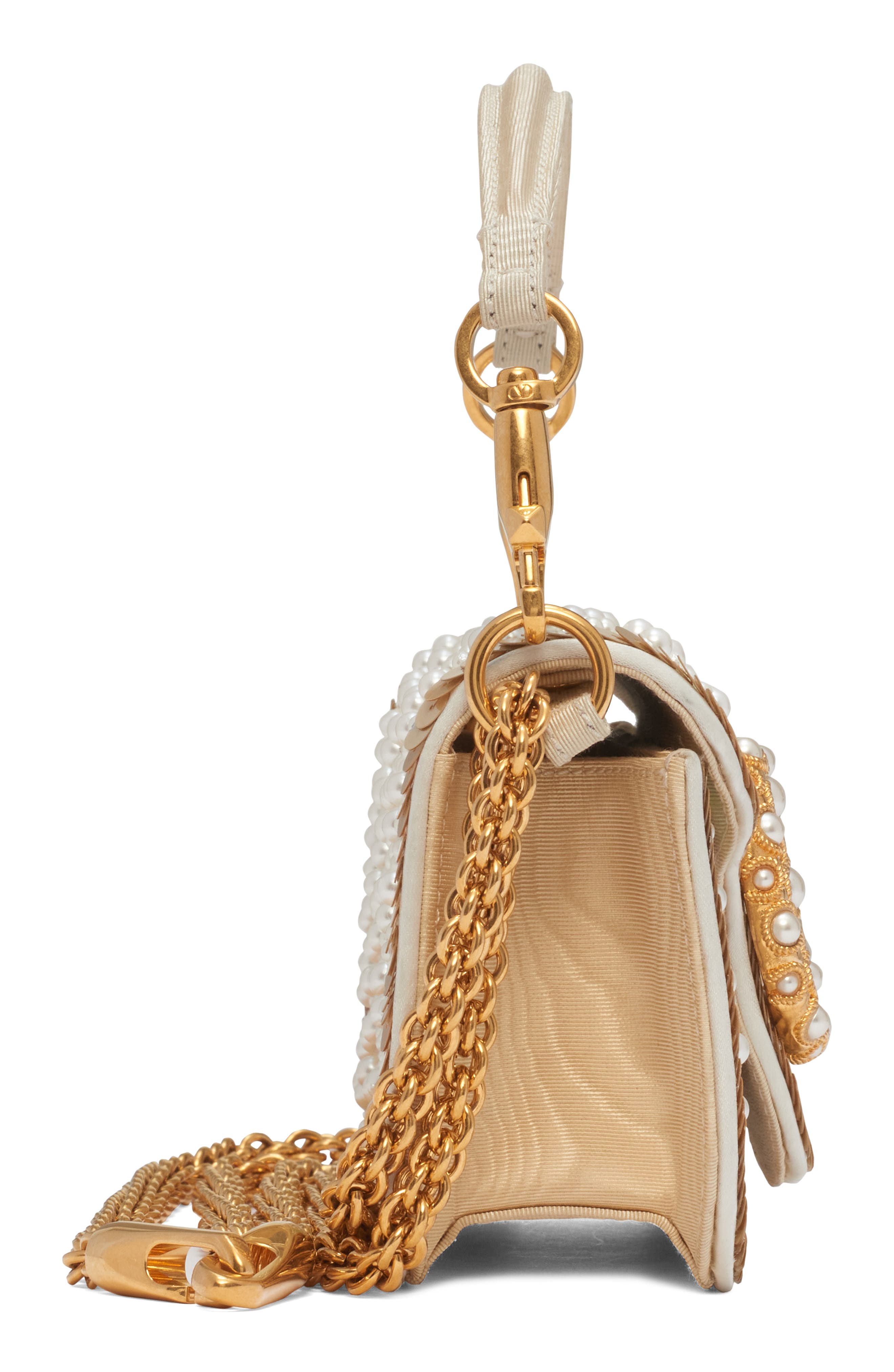 Valentino Garavani Small Locò Jewel VLOGO Embellished Shoulder Bag, Alternate, color, Multicolor/ Burro/ Cream