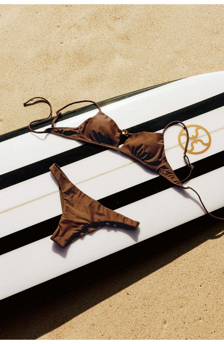 ViX Paula Hermanny Angie Cutout Bikini Top, Alternate, color, Brown