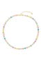 Pastel Rainbow Evil Eye & Crystal Heart Necklace