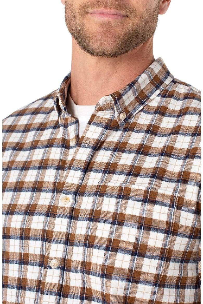Plaid Button-Down Shirt, Alternate, color, CHESTNUT/ NAVY MULTI