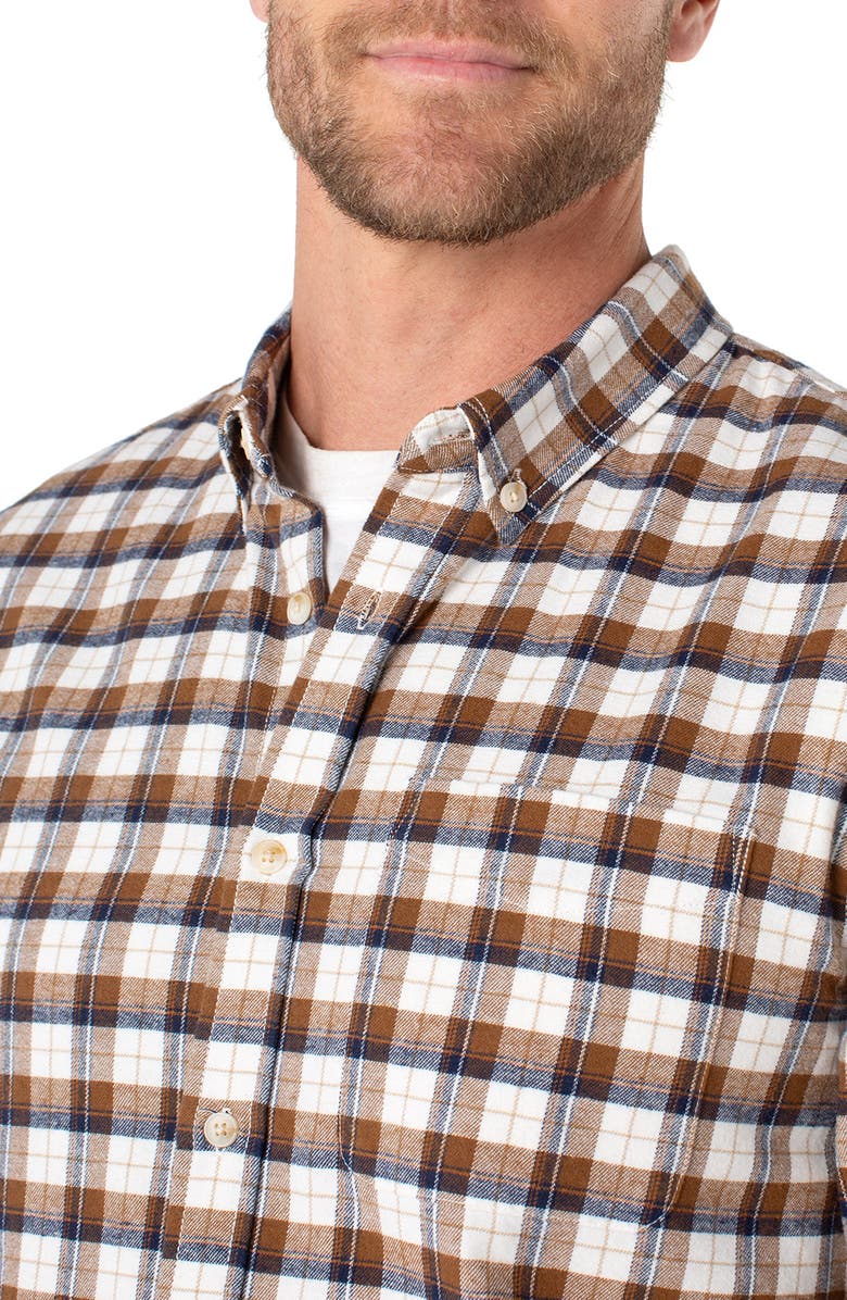 Liverpool Plaid Button-Down Shirt, Alternate, color, Chestnut/ Navy Multi