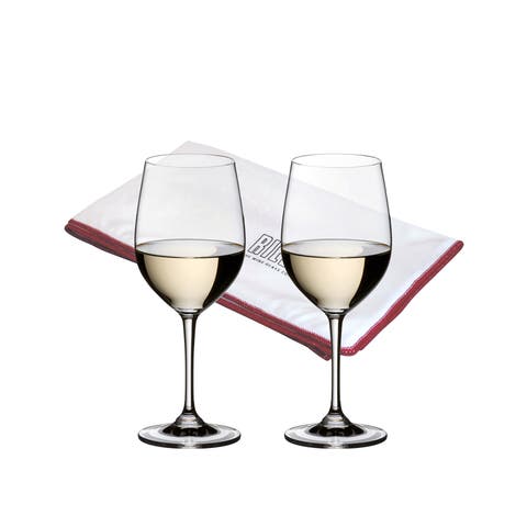 Vinum Viognier/chardonnay 2 Piece Wine Glass Set With Polishing Cloth