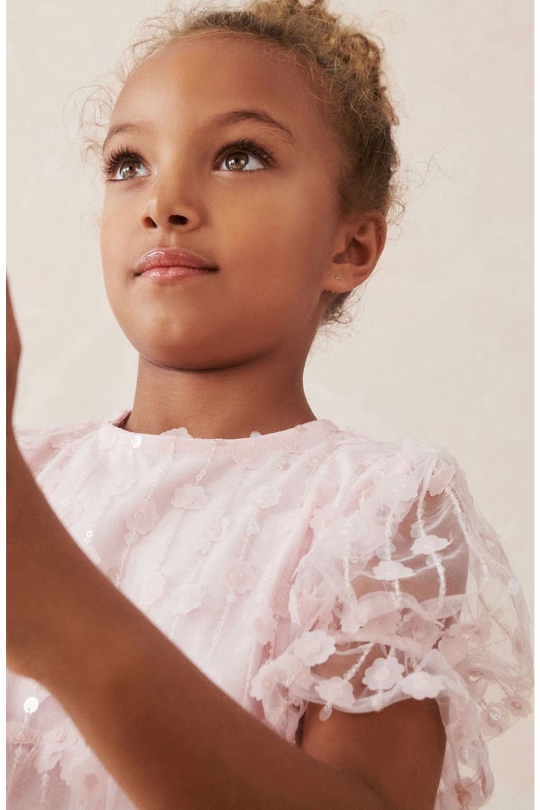 Kids' Sequin Floral Dress, Alternate, color, PINK