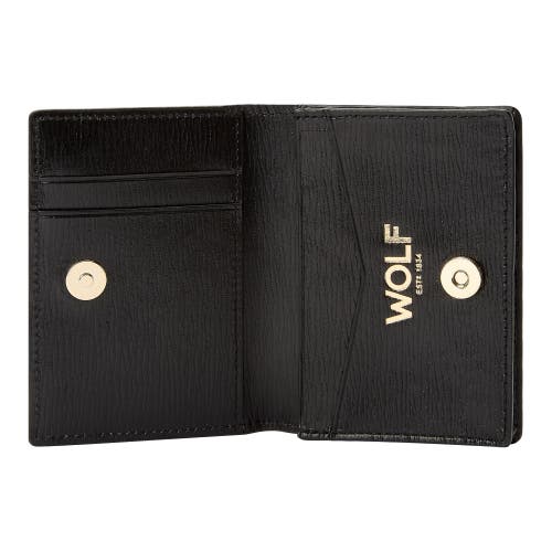 Wolf W Gusset Card Case In Black