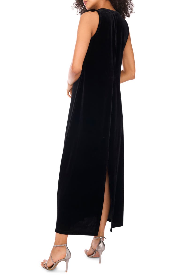 Sleeveless Velvet Maxi Dress, Alternate, color, RICH BLACK