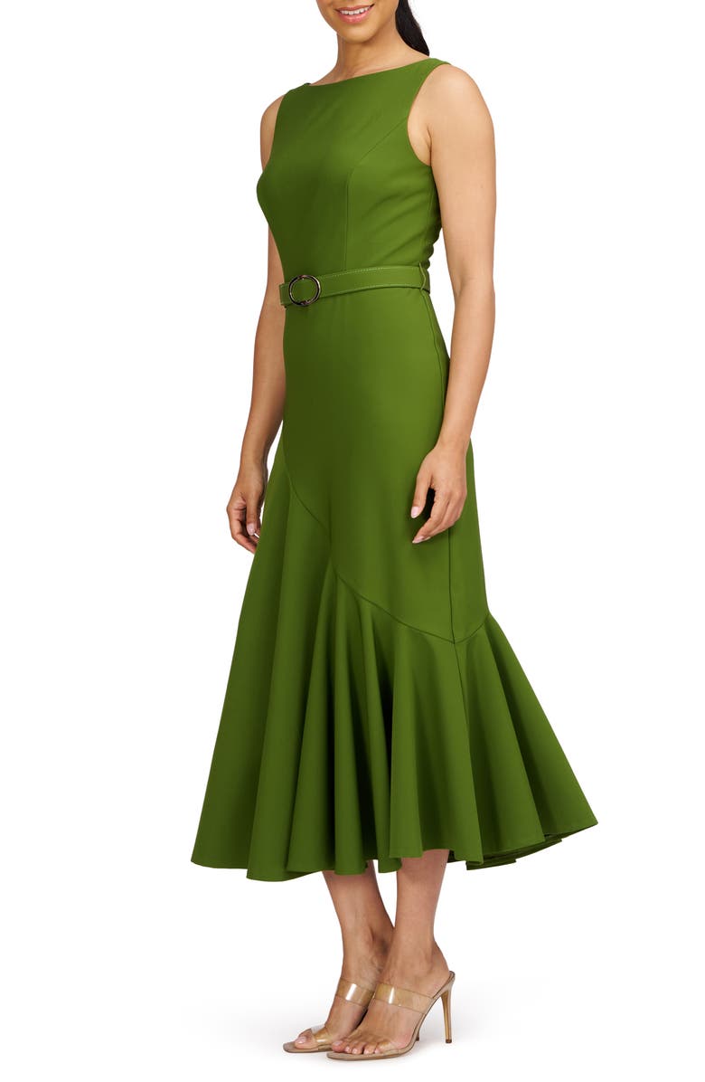 Kay Unger Gianna Belted Cocktail Dress, Alternate, color, Green Garden