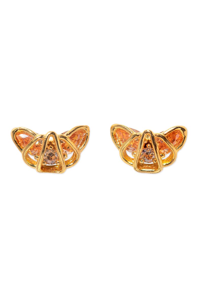 Croissant Stud Earrings, Main, color, GOLD