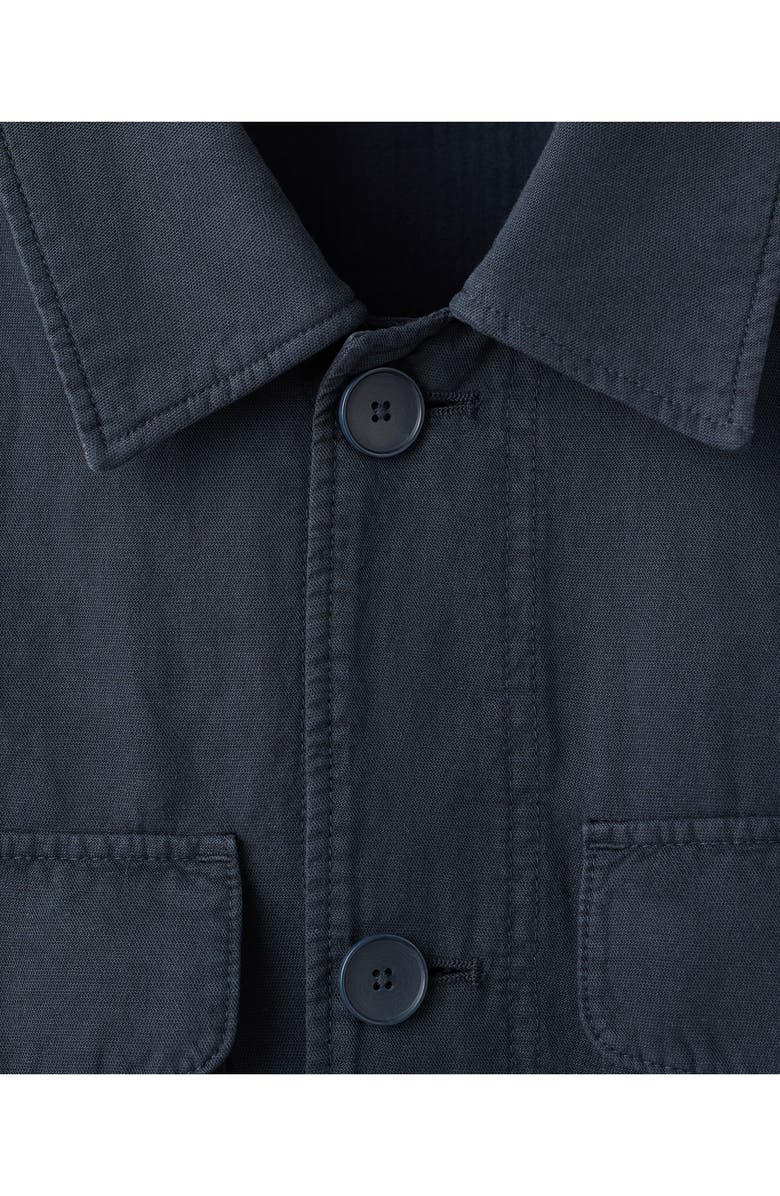MANGO Button Front Chore Jacket, Alternate, color, Navy