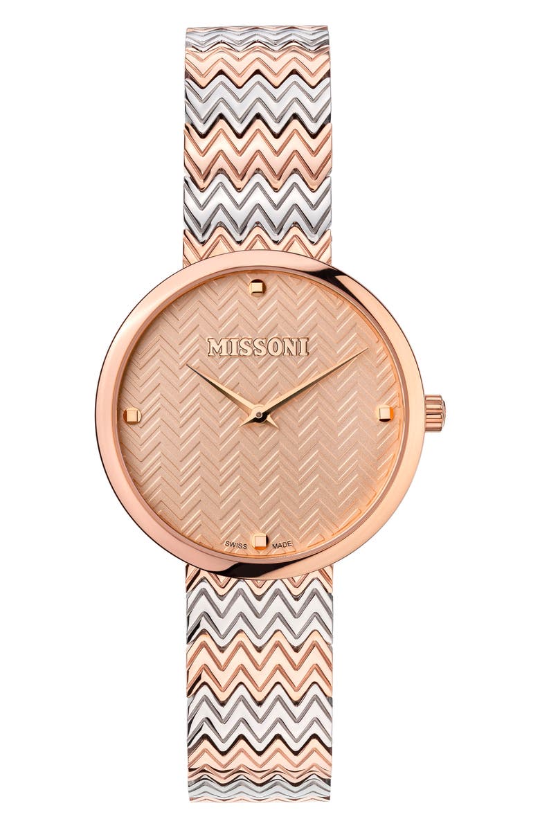 Missoni M1 Tricolor Bracelet Watch, 34mm, Main, color, 