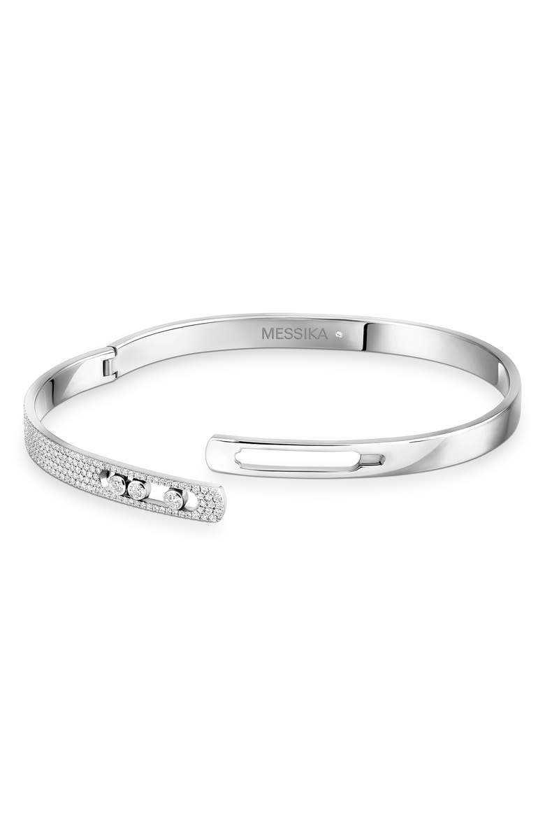 Messika Move Noa Pavé Diamond Bangle, Alternate, color, White Gold
