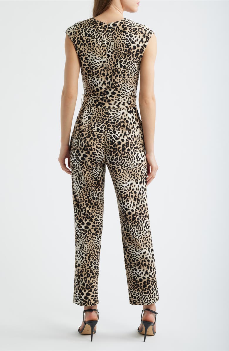 AK ANNE KLEIN Extended Shoulder Straight Leg Jumpsuit, Alternate, color, Anne Black Multi
