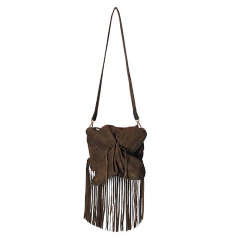 Fringe Butterfly Suede Bag