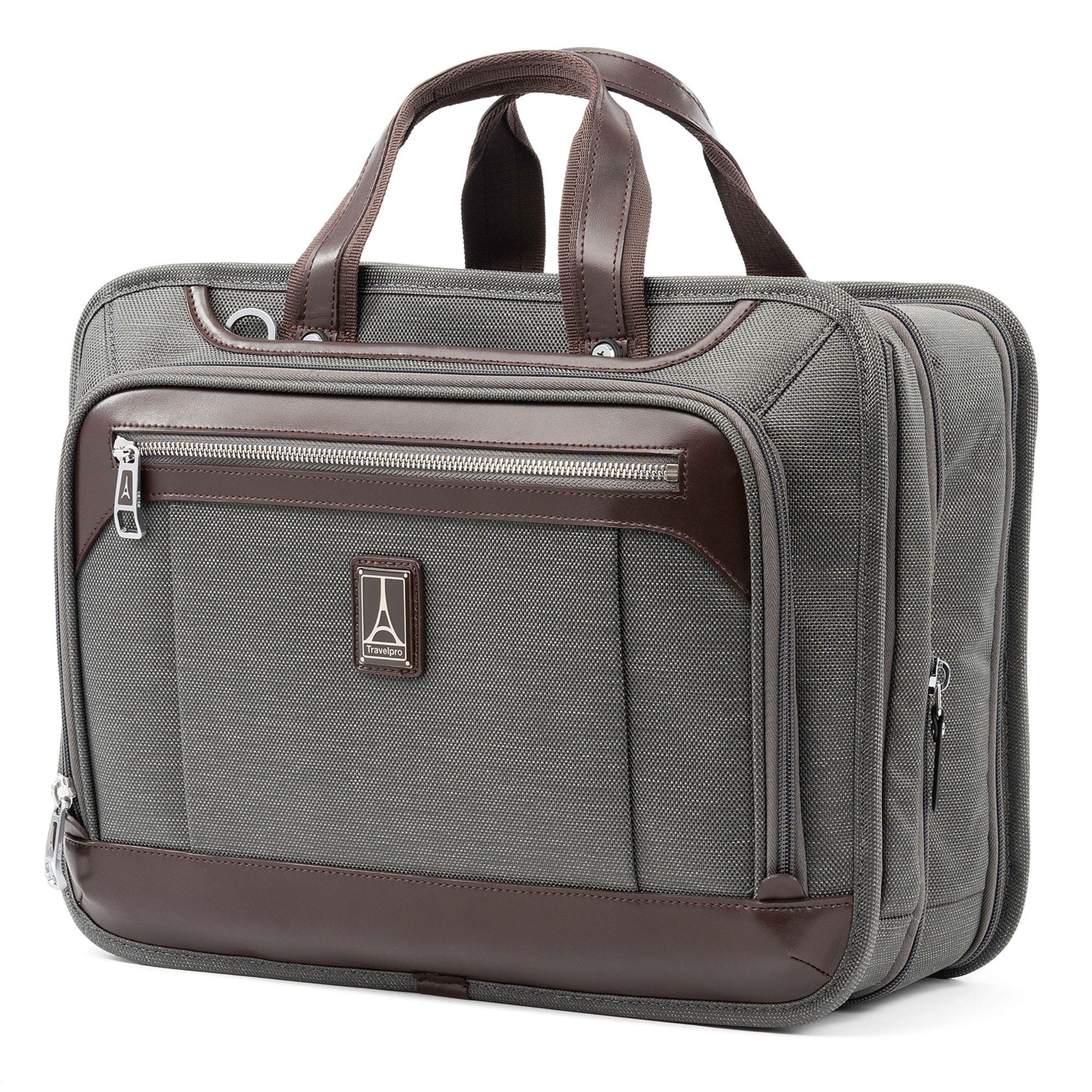 Platinum Elite Expandable Business Laptop Briefcase, Fits up to 15.6" Laptop, Main, color, Vintage Grey
