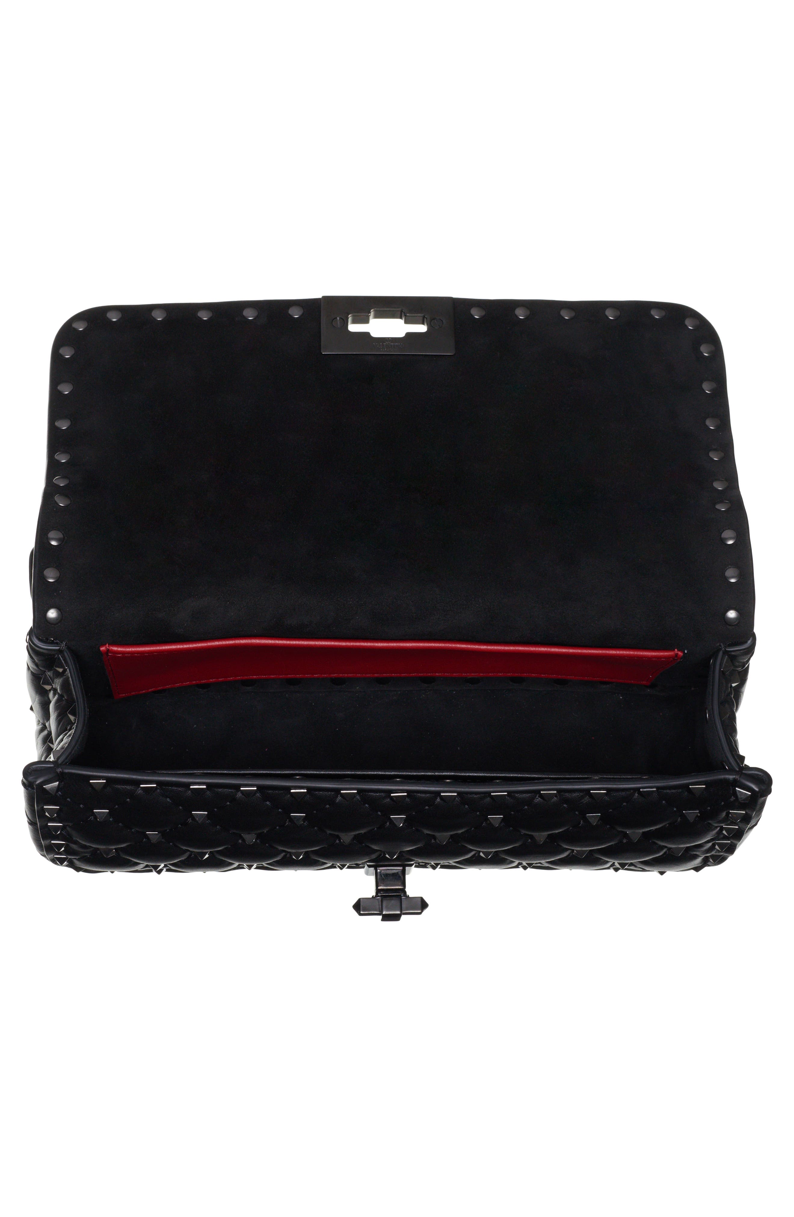 Valentino Garavani Small Rockstud Spike Leather Shoulder Bag, Alternate, color, 