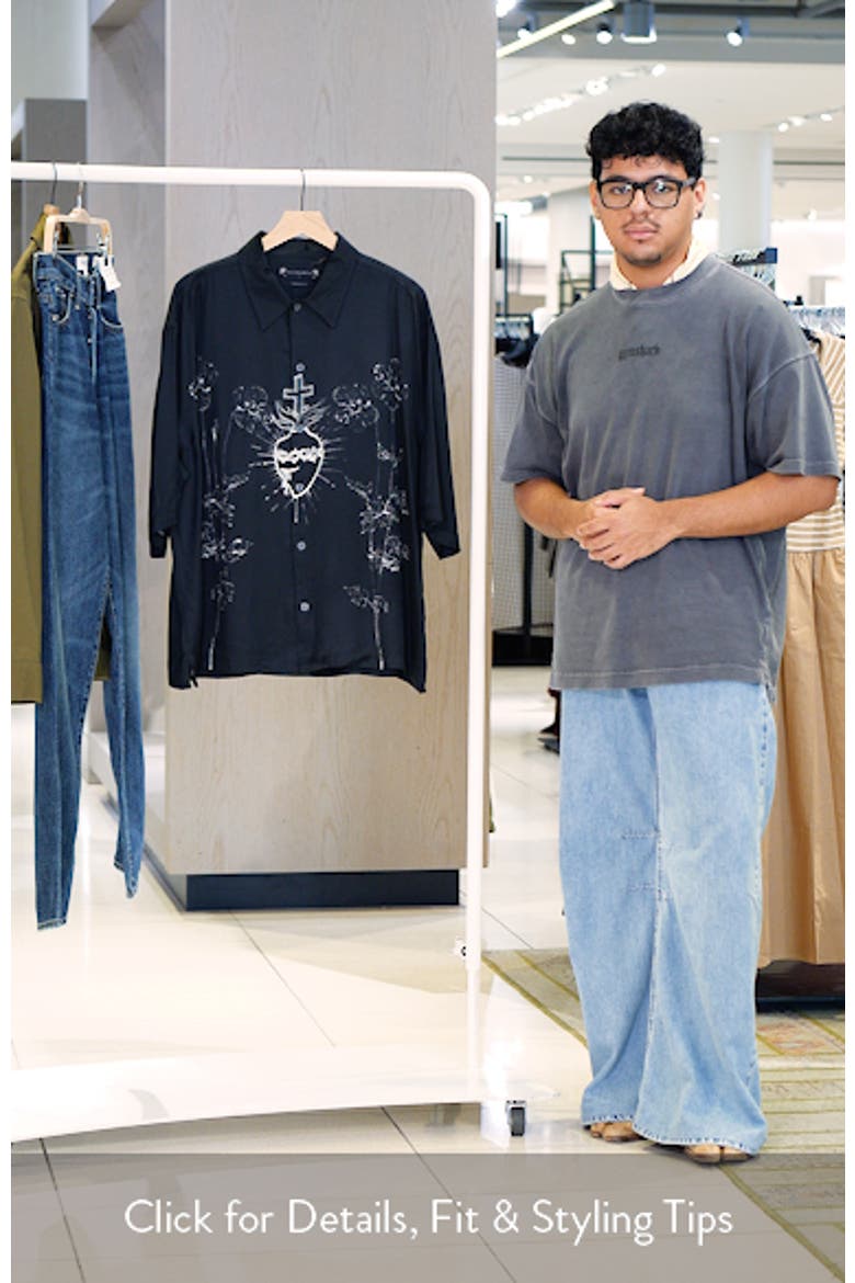 Fleur Graphic Short Sleeve Button-Up Shirt video
