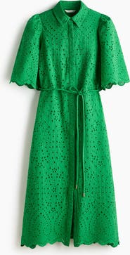 H&M Broderie-anglaise Cotton Shirt Dress