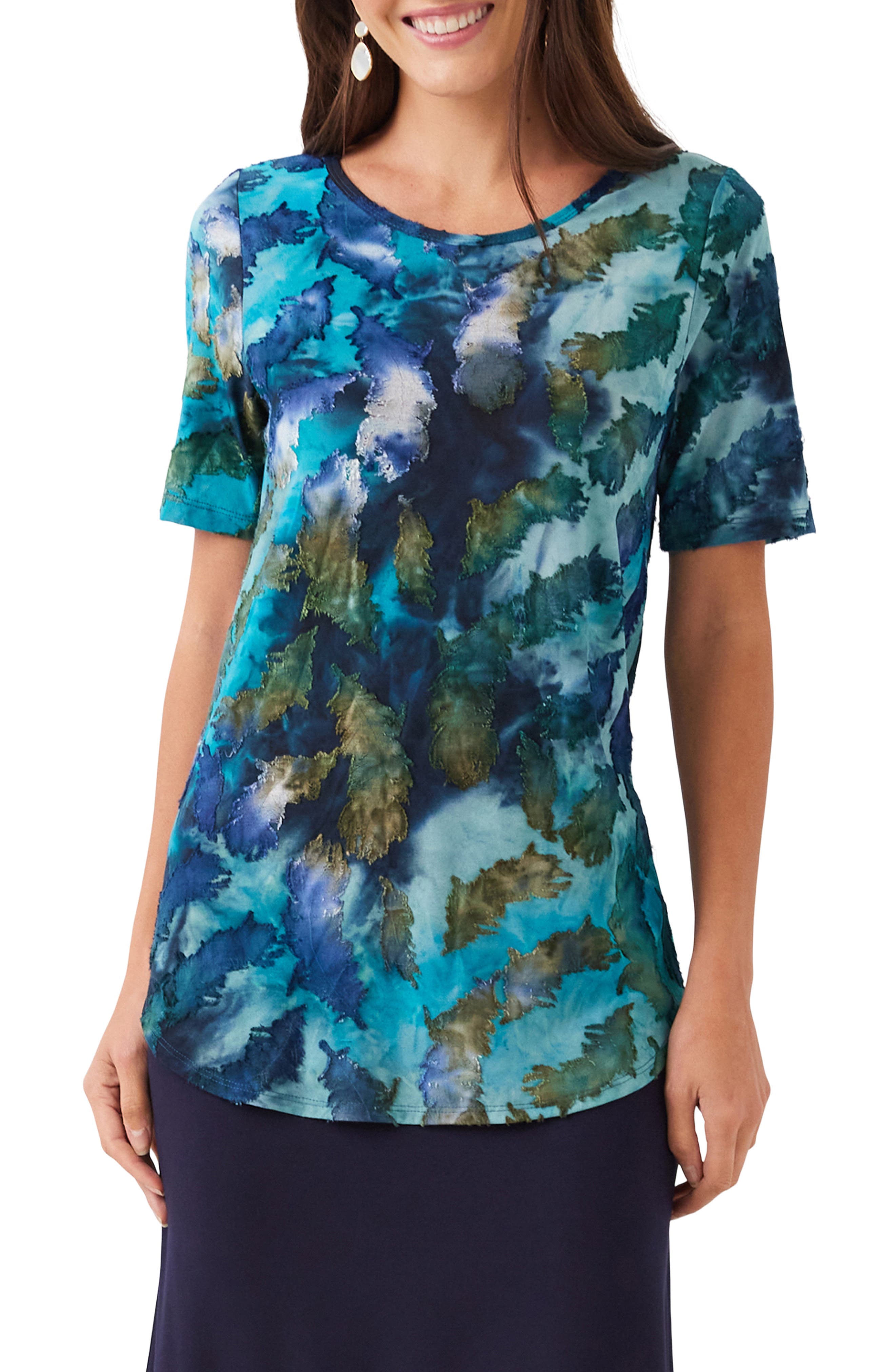 Tie Dye Burnout Shirttail Top - image 3