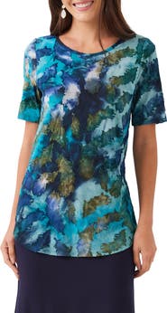 Karen Kane Tie Dye Burnout Shirttail Top