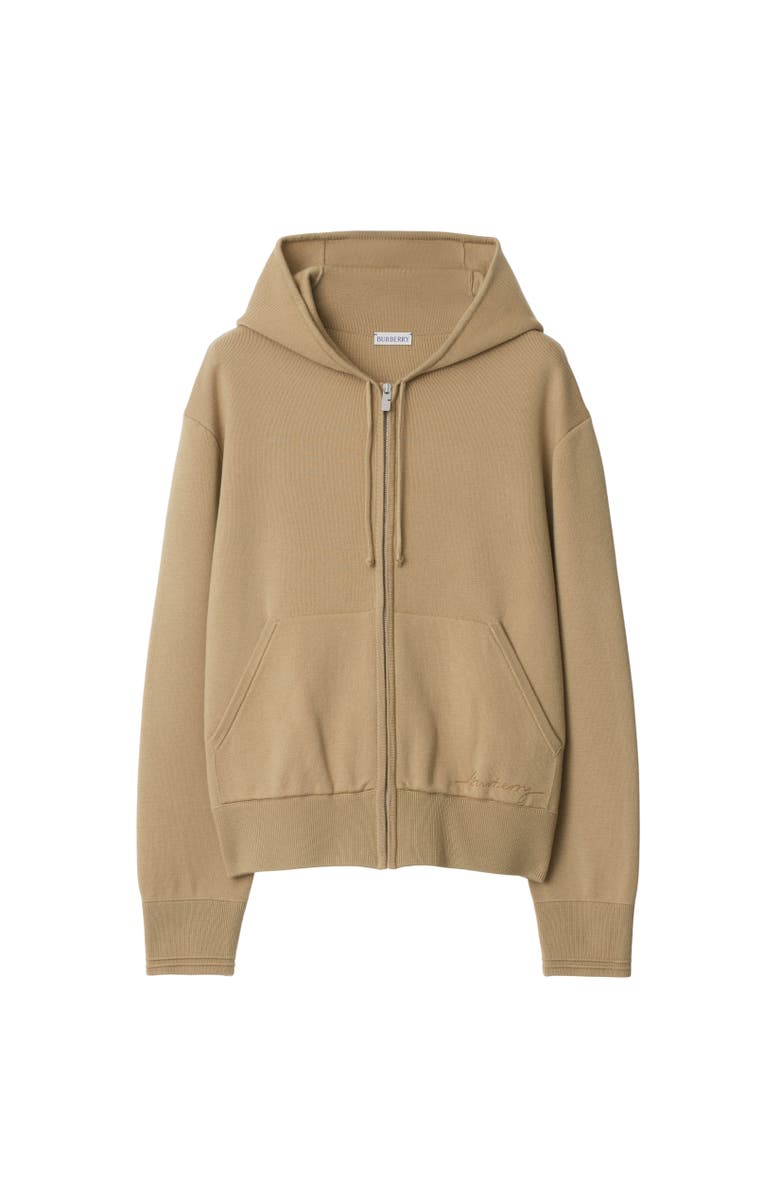 Burberry Wool Blend Zip Hoodie, Alternate, color, 